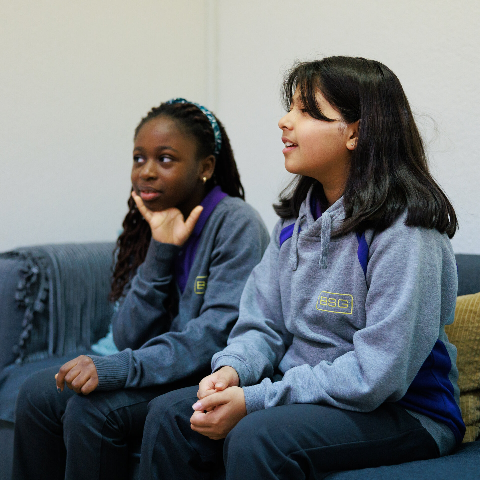 two students in the classroom