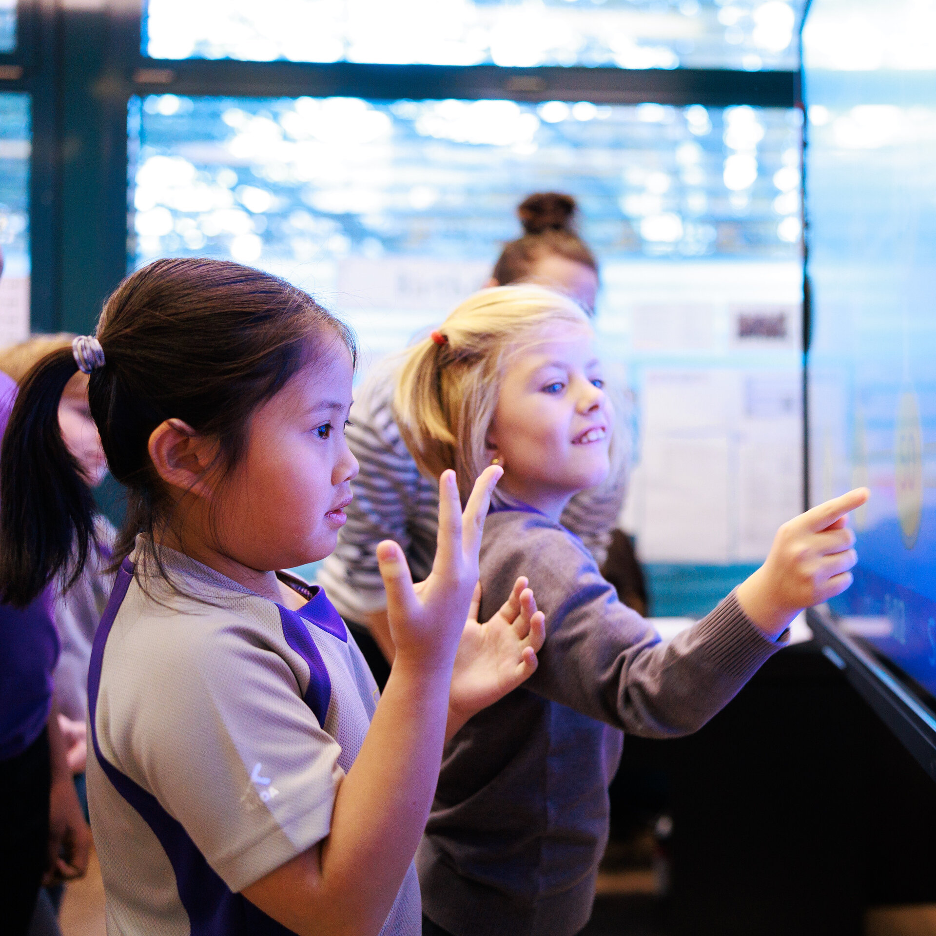 two students at the monitor