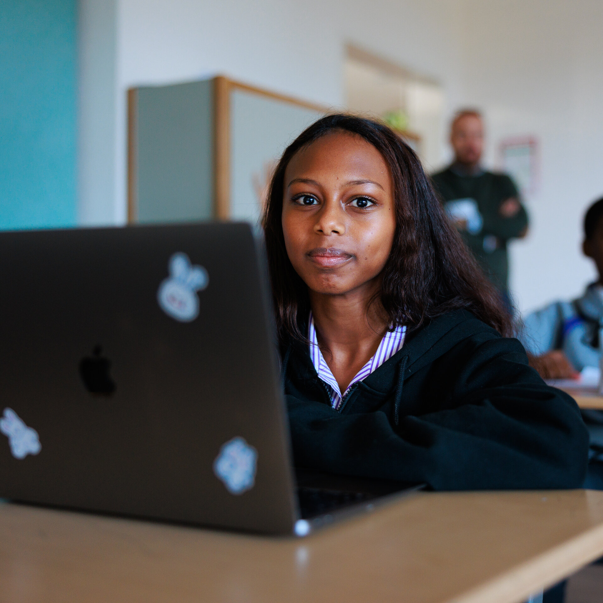 student at the computer